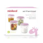 Producto miniland set 4 hermisized recipientes de almacenamiento pink 250ml a260686 3